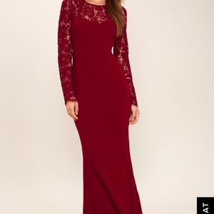 Whenever You Call Wine Red Maxi Dress